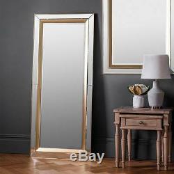 Phantom FULL LENGTH Leaner wall MIRROR Venetian Glass Frame Gold Edge 62 x 27