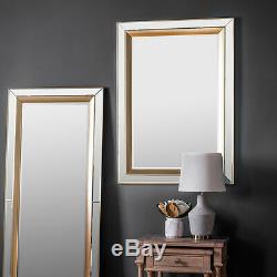 Phantom Venetian Glass Frame Gold Edge Rectangle Overmantle Wall Mirror 43 x31
