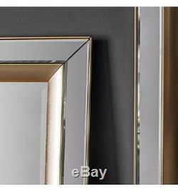 Phantom Venetian Glass Frame Gold Rectangle Overmantle Wall Mirror 109.5x79cm