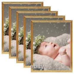 Photo Frames Collage 5 pcs for Wall or Table Gold 70x90 cm MDF