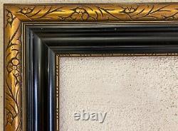 Picture Frame Profilrahmen Black Gold Art Nouveau Antique Fold 65,7 X 46 CM