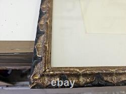 Picture frames with mounts and glass Gold Leaf And Gesso 15x19 Inches