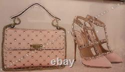 Pink & gold VLTN heels bottle bag pictures liquid art, crystals & mirror frames