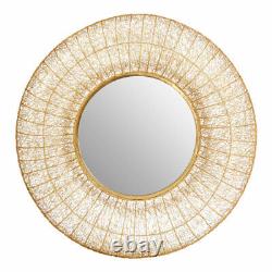Premier Housewares Templar Wall Mirror Gold Finish Frame Home Interior Décor