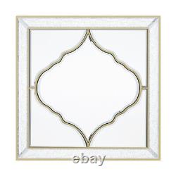 Premium Large Wall Mounted Bathroom Mirror Square Sunburst Art Mirror Gold Frame