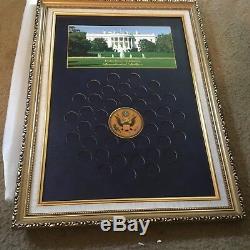 Presidential Coin Gold Framed Wall Display