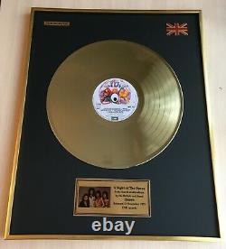 Queen A Night At The Opera Custom 24k Gold Vinyl Record In Wall Hanging Frame