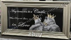 RC-Royal Lion king, lioness queen, 1cub gold Crowns phrase mirror frame pictures