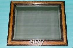 REFLECTIVE TOUCH RARE VINTAGE1930s25x214KGBEVELLED-OAK FRAME WALL MIRROR