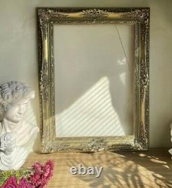 Rare Vintage Gypsum And Wood Picture & Mirorr Wall Frame Decorative Hand Made