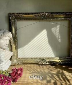 Rare Vintage Gypsum And Wood Picture & Mirorr Wall Frame Decorative Hand Made