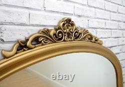 Reading Large Gold Ornate Arched Overmantle Antique Style Wall Mirror 122x90cm