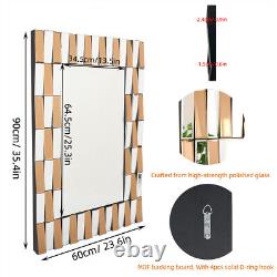 Rectangle Decorative Wall Mirror Modern Bevelled Accent Mirror with Glass Frame