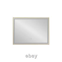 Rectangle Mirror Gold Framed Wall Mounted 800 x 600mm LED Illuminated Anti-Fog