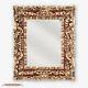 Rectangle Wood Framed Accent Mirror Bathroom decorative Gold mirror for wall