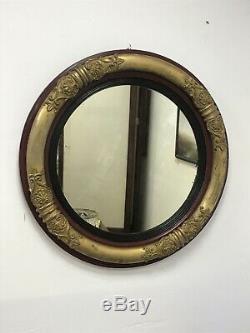 Regency Circular Wall Mirror With Ornate Gold Gilt Frame