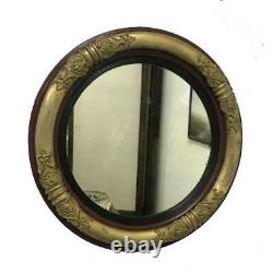 Regency Circular Wall Mirror With Ornate Gold Gilt Frame Antique