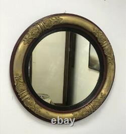Regency Circular Wall Mirror With Ornate Gold Gilt Frame Antique
