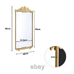 Retro Arch/Rectan Bathroom Mirror Metal Frame Wall-Mount Bedroom Dressing Mirror