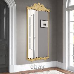 Retro Arch/Rectan Bathroom Mirror Metal Frame Wall-Mount Bedroom Dressing Mirror