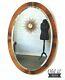 Rosewood & gold metal frame oval wall mirror vintage retro mid century large big