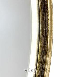 Round Brushed Brass Finish Frame Wall Mirror 81 cm Diameter x 2.5 cm Deep