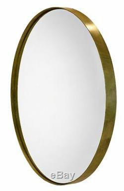 Round Feature Contemporary Gold Circular Frame Wall Mounted Mirror Circle Design