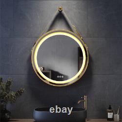 Round LED Illuminated Bathroom Mirror with Demister Optional Modern 600 800 Hung