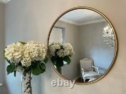 Round Metal Wall Mirror Gold Frame Modern Home Decor Large Hanging Industrial