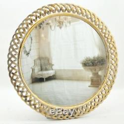 Round Mirror Extra Large Gold Wall Mantle or Hall Fancy Frame Oversized 110cm