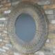 Round Wall Mirror Ornate Gold and Grey Metal Large Circle Frame 93cm