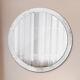 Round Wall Mirror with Patterned Glass Frame Ready to Hang White Gold Marble