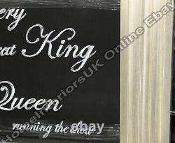 Royal Lion king, lioness queen silver Crowns writing & Champagne frame pictures