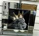 Royal Lion king with gold crown, liquid art, crystals & mirror frame pictures