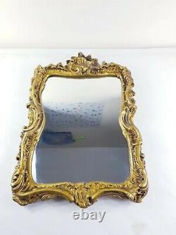 STUNNING Vintage Old Gold Ornate Wall Hung Mirror 1970s RARE