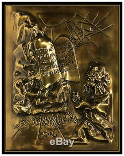 Salvador Dali Gold Edition Bronze Sculpture Wall Relief Signed Ten Commandments