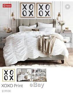 Set of 2 Pottery Barn XO XO Print Gold Picture Frame Wall Art $398 Value