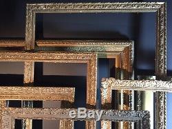 Set x8 Large Shabby Antique Gilt Picture / Photo Frames Gallery Wall / Job Lot
