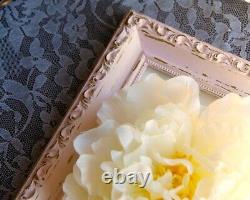 Shabby distressed chic pink & gold ornate wooden wall gallery picture frames