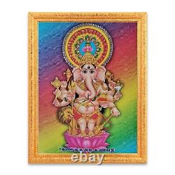 Shuba Drishti Ganesha Sparkle Photo In Golden Frame 14 X 18 Inches