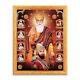 Sikh 10 Gurus Silver Zari Art Work Photo In Golden Frame Big (14 X 18 Inches)