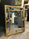 Sinatra Ornate Rectangle Design Decorative free Style Wall Mirror 98 x 78cm Gold
