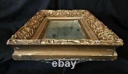 Sm wall mirror FRAME, Classical, gold gilt, twig/vine motif, c1890, 14.5