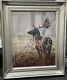 Stag wall art with liquid art and champagne cove frame home décor picture