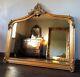 Statement French Arch Fireplace Gilt Ornate Swept Large Antique Gold Wall Mirror