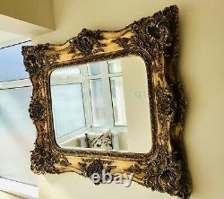 Stunning Antique Gold Decorative Ornate Wall Mirror By Naked Grain