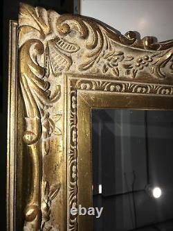 Stunning Ornate Gold Solid Wood 24x28 Rectangle Beveled Framed Wall Mirror