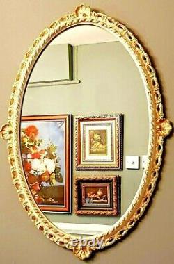 Stunning Rare Peerart Cream & Gold Metal Frame Wall Mirror 63 x 43 cms