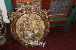 Stunning Religious Christianity Wall Plaque WithGilded Frame-Large-Jesus Mary-LQQK