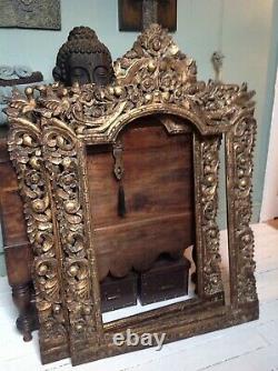 Stunningly Dramaic Huge Hand Carved Antiqued design Wall Art frames x 2 New